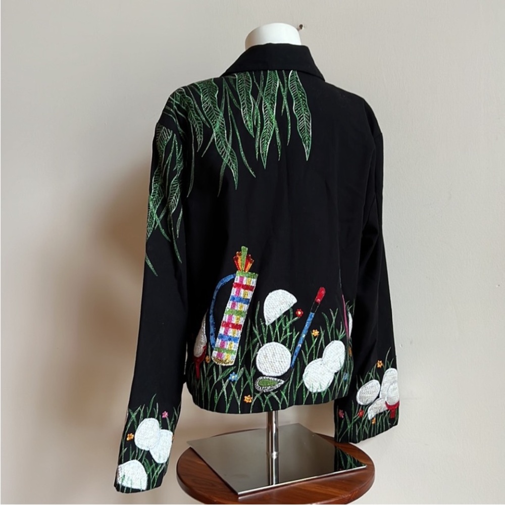 Anage Black Jacket with Colorful golf Embroidery - Picture 3 of 6